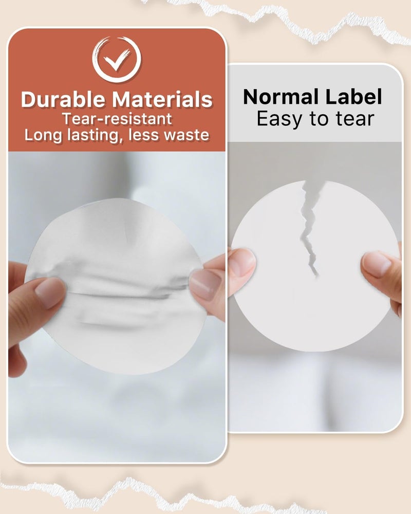 iEager 3 Inch Circle Thermal Sticker Labels, Self-Adhesive Round Direct Thermal Label, Multi-Purpose Roll Thermal Stickers, 500 Labels, White - Image 4